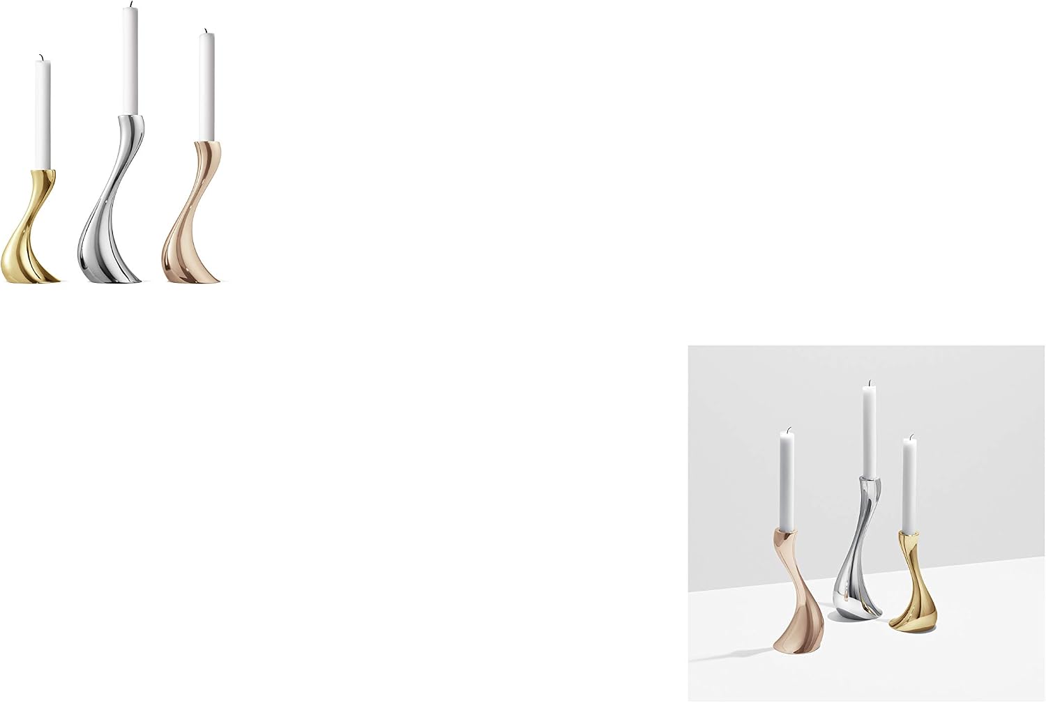 8 x 8 x 16 cm Acciaio Inox Oro Rosa GEORG JENSEN Portacandele Cobra Set di  portacandele Casa e cucina tomorrowshope.tv