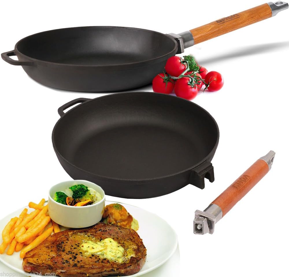 Cast Iron Frying Pan 26 cm with removable Handle Diameter 24 cm. Höne 4