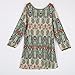 EFINNY Women Bohemian Long Sleeve Slim Tunic Beach Dress