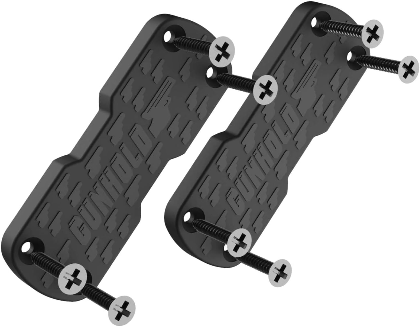 GUNHOLD Gun Magnet - Magnetic Gun Mount & Car Holster - HQ Rubber Coated 63 lbs Firearm Accessories. Install in Your Car, Truck, Wall, Vault, Bedside, Doorway, Desk, Table