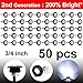 Ledvillage 50 Pcs 2nd Generation 3/4 Inch Mount White LED Clearance Bullet Marker Lights, Side Led Marker for Truck Boat SUV ATV Bike Trailer Marine