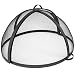 Sunnydaze Easy-Opening Fire Pit Spark Screen Cover Accessory - Outdoor Backyard Heavy-Duty Round Firepit Ember Arrester Lid with Hinged Door - 32 Inch
