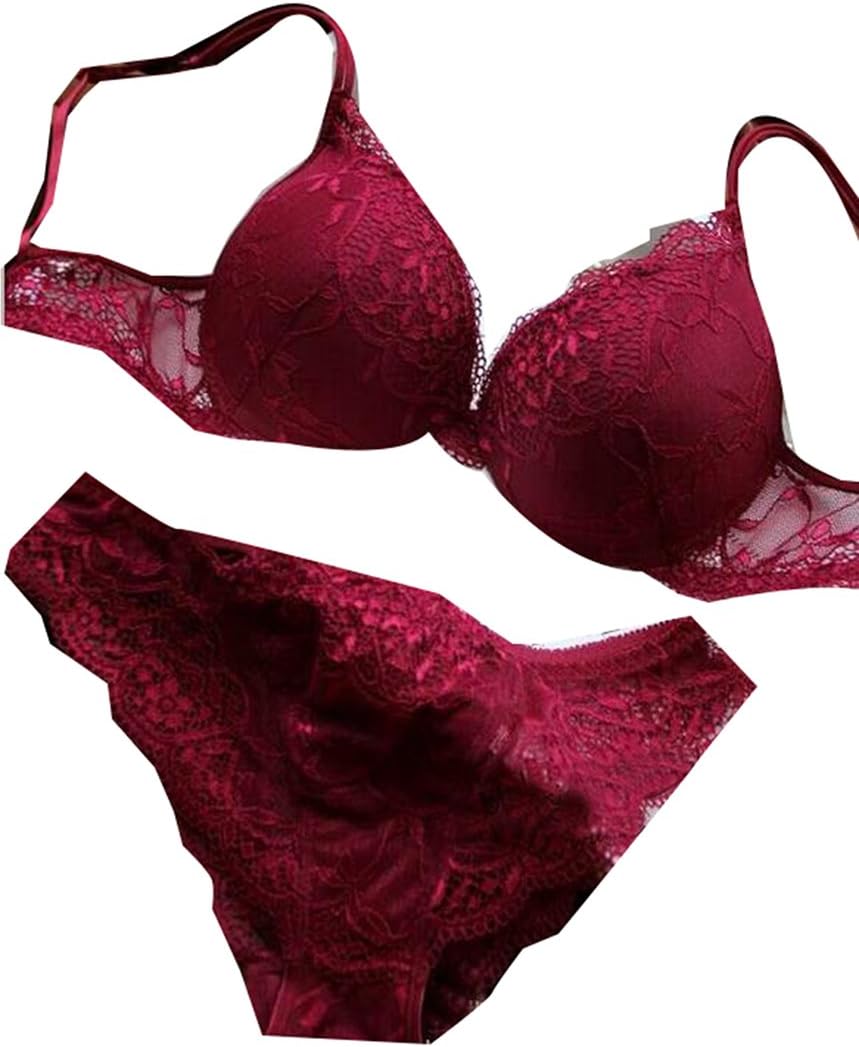 H&E Womens Soft 2-Ply Lace Fashion Bras and Panties Sets