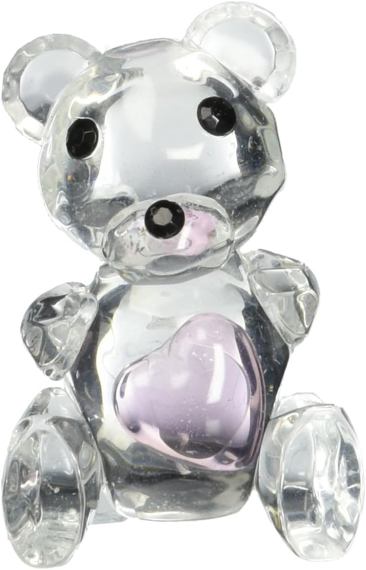 FASHIONCRAFT Choice Crystal Collection Teddy Bear Figurines with Pink