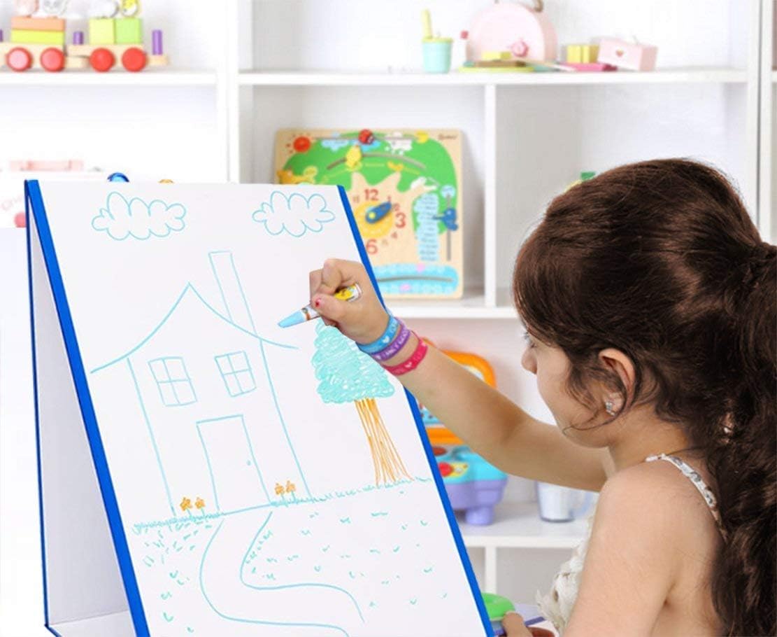 Kid’s Dry Erase Board Stand-Up Easel Whiteboard for Writing, Drawing, Fun Learning – Educational Play for Home, Preschool: Furniture & Decor