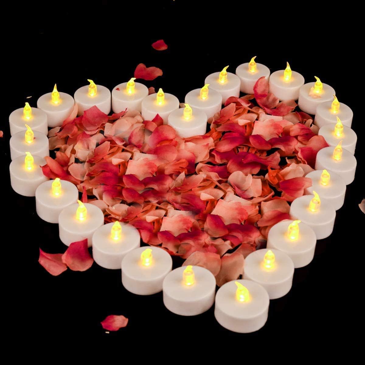 Tappovaly Battery Operated Flameless LED Tea Lights Candles 200 Hours Realistic Flickering Battery Operated Tea Lights Seasonal for Halloween Decoration,Festivals,Weddings(24 Pack Warm Yellow) - Image 3