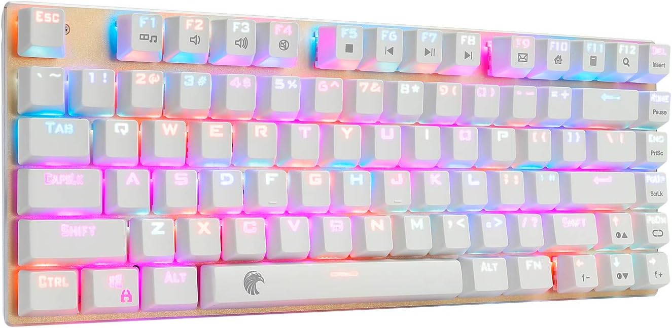 E-YOOSO Mechanical Gaming Keyboard 81 Keys 60% True RGB Backlit Mechanical Keyboard for PC Laptop Games (Red Switch)