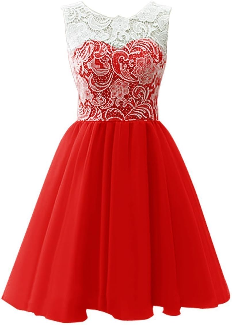 KekeHouse Ball Gown Bridesmaid Dress Mother and Daughter Dress Flower Girl Floral Lace Short Prom Dress