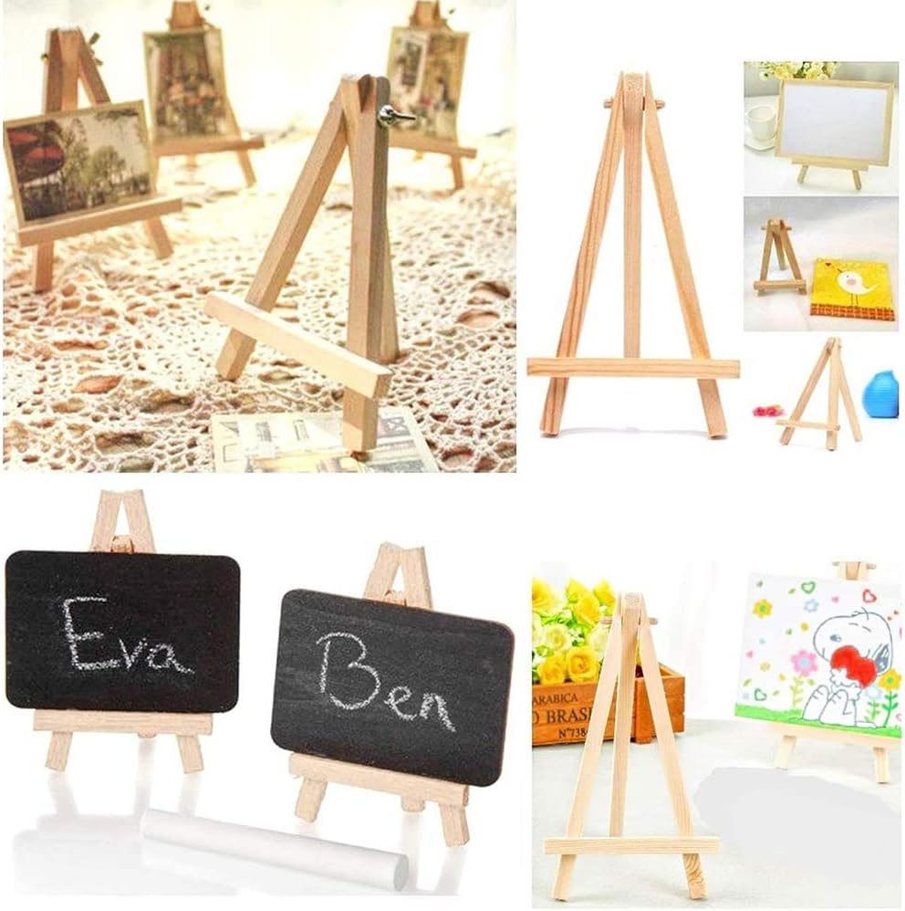 Xinlie Wood Chalkboard Display Easel Mini Wooden Artist Easel Mini
