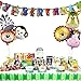 PartyTalk 6pcs Jungle Safari Animal Balloons with Zoo Animal Happy Birthday Banner, Safari Zoo Animals Party Supplies for Jungle Birthday Party Baby Shower Decorations