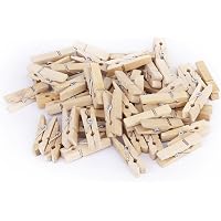 100 Pinces à Linge Mini En Bois 25mm - Pour Photos, Déco, Artisanat - Taille 2.5 X 0.3 Cm - Lot économique