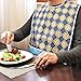3 Pack Adult Bibs with Crumb Catcher - Waterproof and Reusable Clothing Protectors for Elderly Men and Women
