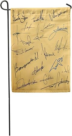 Amazon Com Semtomn Garden Flag Name Signature Writing Collection