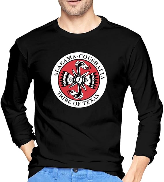 Fashion AlabamaCoushatta Tribe Of Texas Logo Tshirt Mens Black