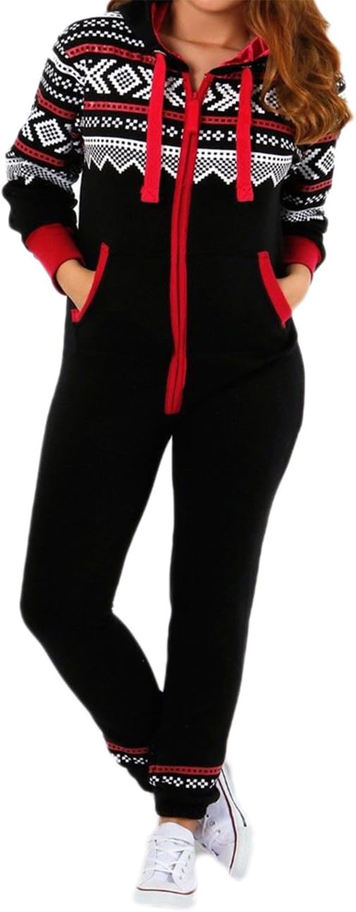 Malaika® Childrens Unisex Aztec Print Hooded Zip Up Onesie Jumpsuit Kids Girls Boys Fleece All in One Onesie Sizes Age 7/8, 9/10, 11/12, 13 Years