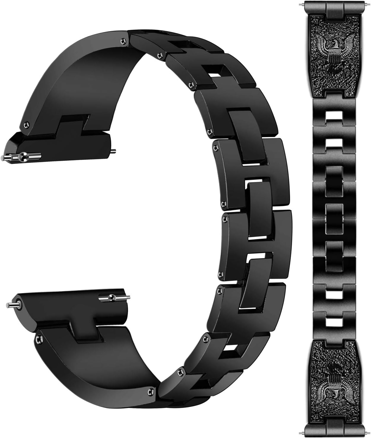 WISHTA 22mm Steel Watch Bands, uick Release Polished Metal Replacement Watch Bracelet Strap for Amazfit Pace Smartwatch&Galaxy Watch (46mm)/Gear S3 Frontier/Classic