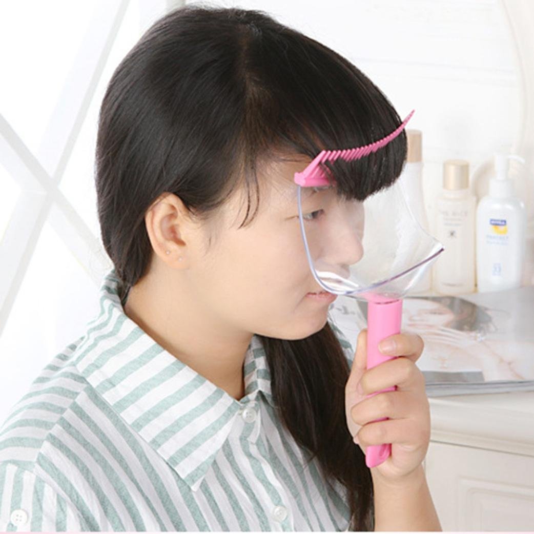 DZT1968 DIY Hair Bangs Fringe Cut Comb Clip exquisite tight Trimmer Hairstyle Typing Trim Tool 14X5.5X14cm (hot pink)