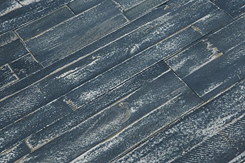 mywoodwall Peel & Press Rustic Distressed Wood Decorative Paneling, 10.5 sqft, Blue Ocean Color - Thumbnail 7