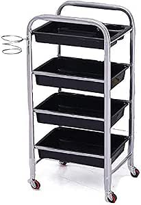 XHCP Carrito con Ruedas para salón, con 4 cajones Negros extraíbles