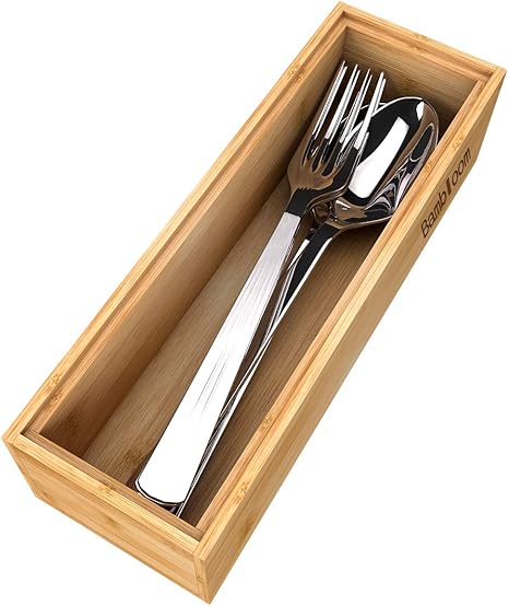 Drawer Organizer Bamboo Storage Box For Kitchen Bathroom Office