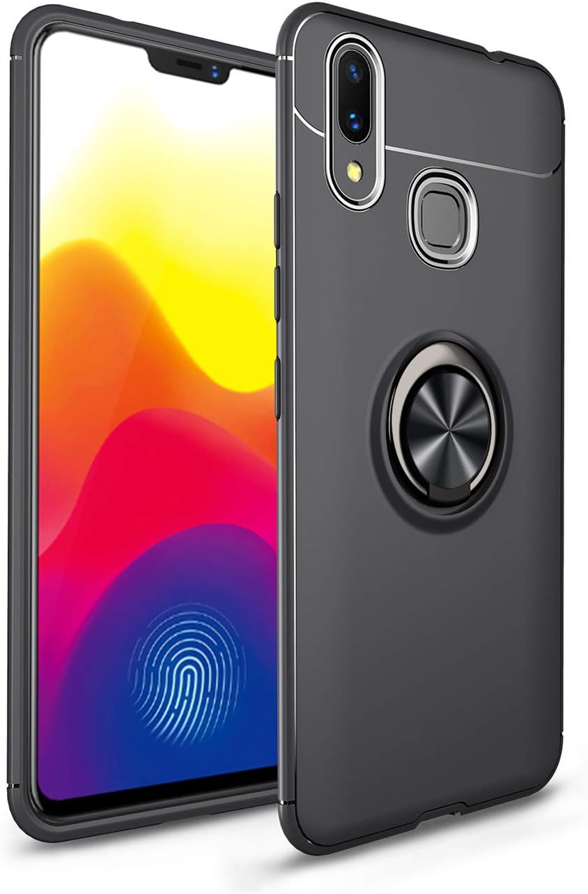 Compatible with Huawei Nova 3 case, Ring Holder Kickstand Shock-Absorption Ultra-Thin Soft Silicone Durable TPU Magnetic Car Mount Protective case Cover for Huawei Nova 3/Nova 3i (1, Huawei Nova 3i)