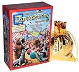 Under the Big Top Expansion No. 10 for Carcassonne Game_ Bonus Gold Metallic Cloth Drawstring Pouch _ Bundled Items
