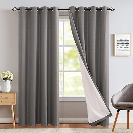 jinchan Lined Thermal Blackout Curtains 
