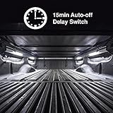 2nd Gen WHITE Truck Bed Tool Box Light Kit with Auto-off Delay Switch 4pc 12inch Tubes