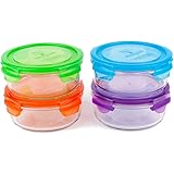 Wean Green Glass Food Storage Containers, Lunch Bowl 12 ounces, Garden Pack (4 pack)
