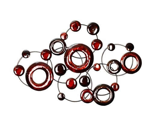 Metallic Circles - red wall art - pretty red wall decor