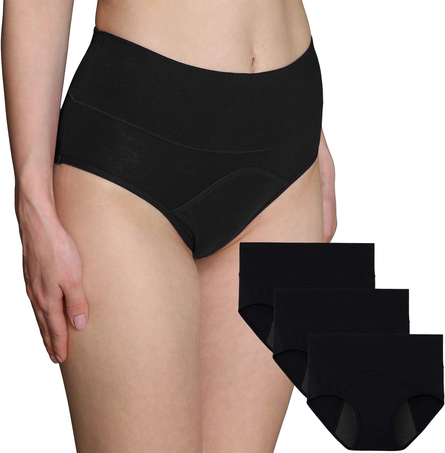 Innersy Period Pants Heavy Flow High Waist Menstrual Underwear Black Knickers Multipack 3 Uk20 Black Amazon Co Uk Health Personal Care
