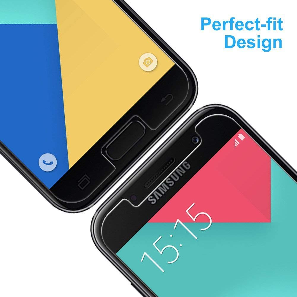 POOPHUNS [2 Stück] Samsung Galaxy A5 2017 Schutzfolie Panzerglas, 9H Härte Displayschutzfolie für Samsung A5 2017, HD Ultra Klar, Anti-Kratzen, Anti-Öl