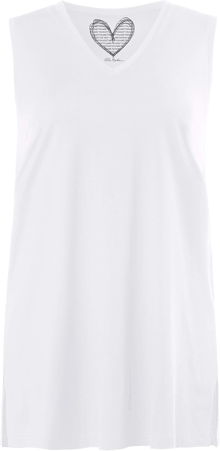 Ulla Popken Plus Size Tank-Top, weiß, Gr. 42-70