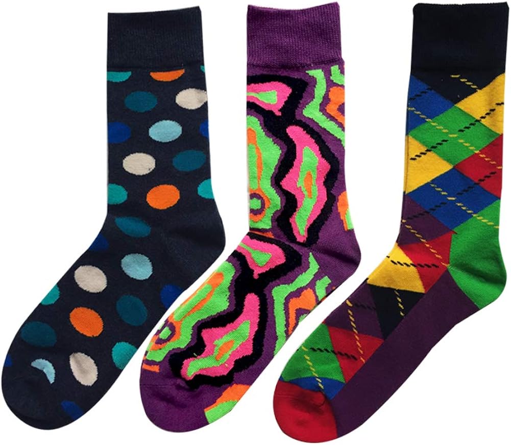 iHomor Fun Dress Socks Colorful Funky Socks for Men and Women Cotton