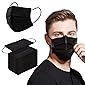 Black Disposable Face Mask Adults 3-Ply Breathable Comfortable Protective Facial Cover Safety Masks with Nose Wire