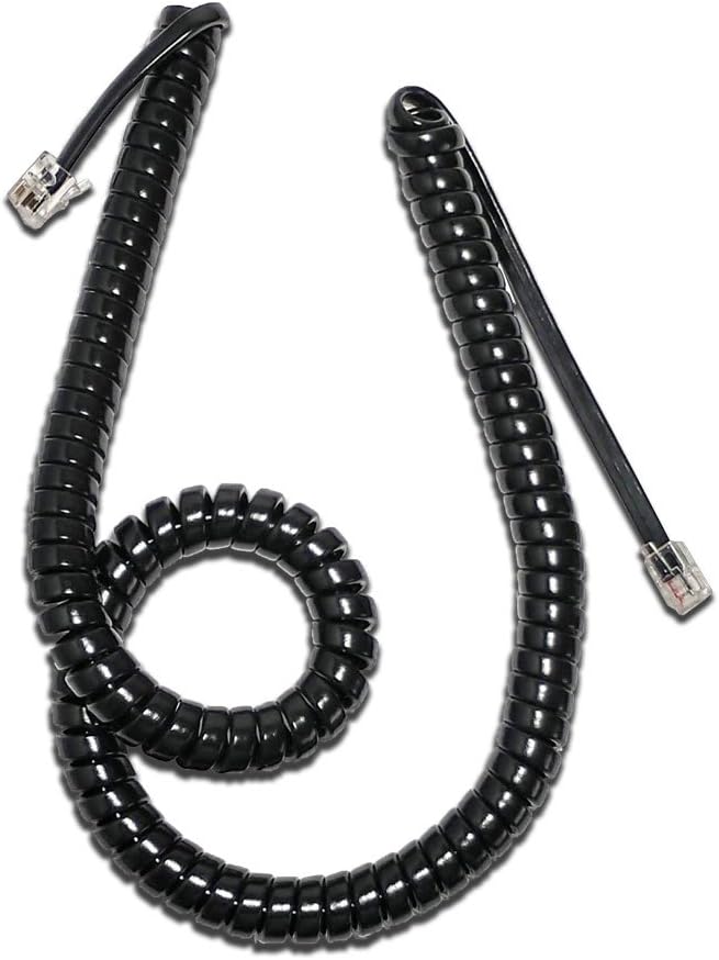 ineedITparts.com Replacement Handset Cord (Curly Cord) Shiny Black (24 Ft)