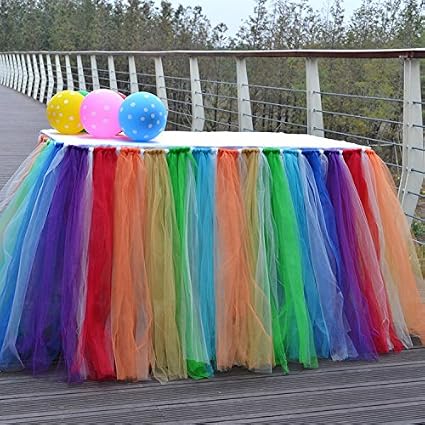 Yunhigh Tutu Tulle Gonne Da Tavolo Per Rettangoli E Tavoli Rotondi Baby Shower Decorazione Tovaglia Per Matrimonio Compleanno Feste Di Natale Decor