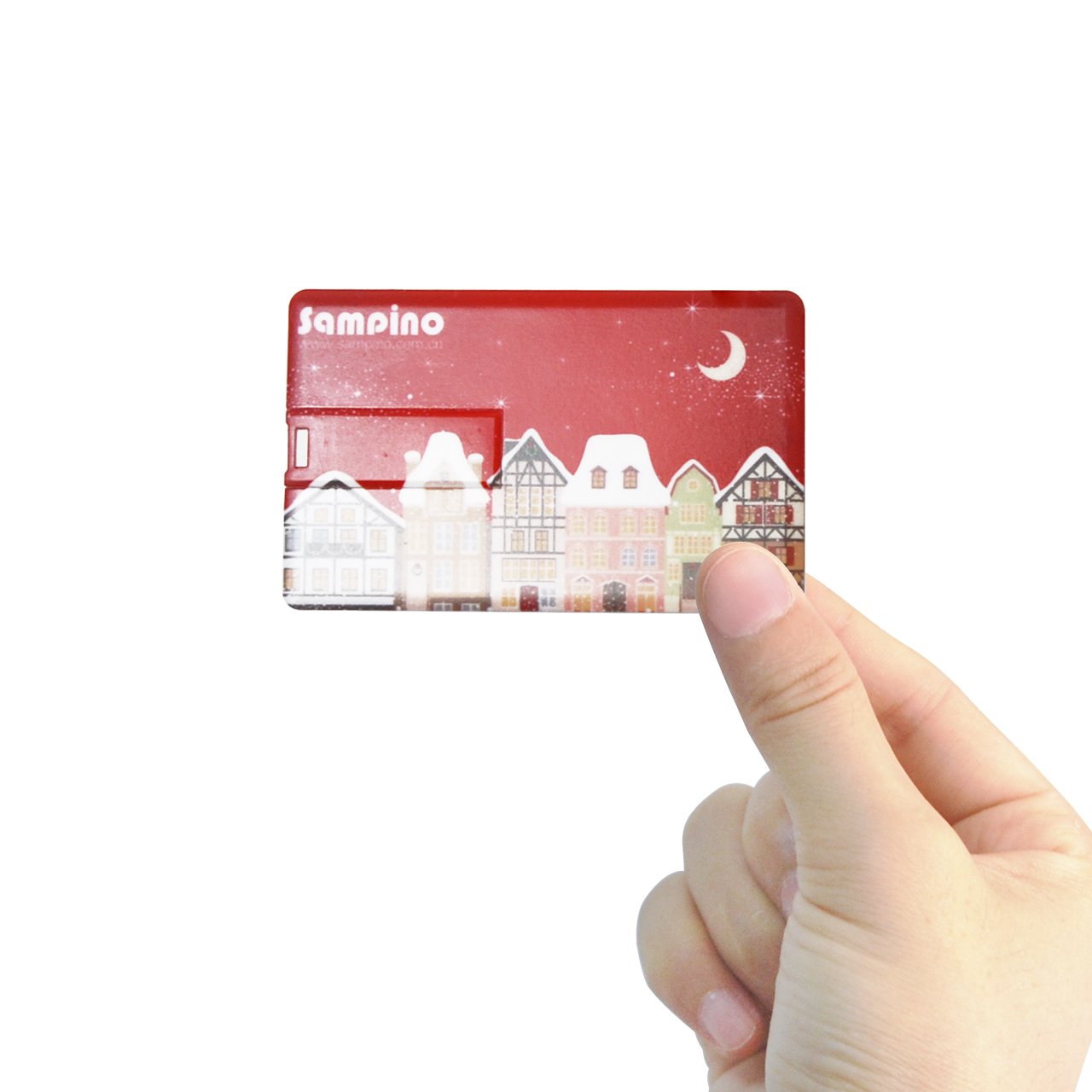 Sampino USB 2.0 Flash Drive 16GB ,Credit Card Bank Card Shape USB Flash Drive Pen Drive Memory Stick. Compatible for Win98/ME/2000/XP/Vista/7, Mac OS 9.X/Linux2.4