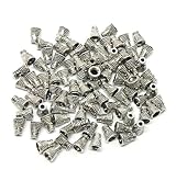 Rockin Beads Brand, 85 Cone Beads Caps or Terminators 7x9mm (3mm Opening 1mm Hole) Antiqued Silver Cast Zinc Metal Beads