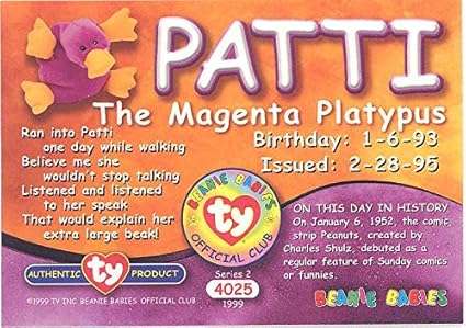 ty beanie baby patti style 4025