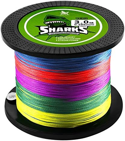 Handing Braided Fishing Line 4 Strands Super Strong PE Fishing Line for Saltwater and Fresh Water Surf Fishing Blue 500m/547yd 14-80lb Fishing Tackle
