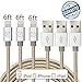 Aonsen 3Pack 6FT Charging Cable Cord Nylon Braided 8 Pin to USB Lightning Cable Charger Cord for iPhone 7/SE/5/5s/6/6s/6 Plus,iPad Air/Mini,iPod,Compatible with iOS10(Gold-Sliver)