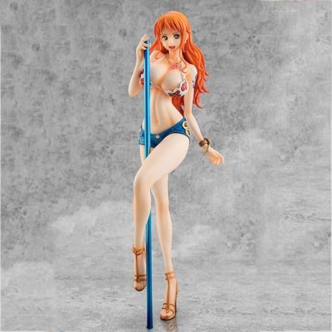 Amazon Com Lupovin Anime One Piece Pop Long Iegged Girl Nami Song And Dance Pole Dance Nami Pvc Figure Collectible Cosplay Model Decoration 23cm Home Kitchen