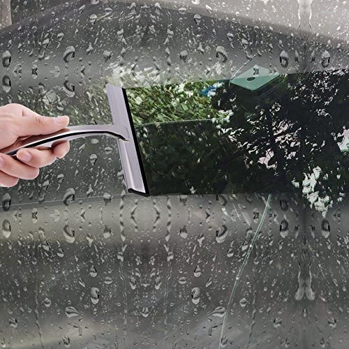 ガラスワイパー 水切りワイパー スクイジー 吸盤付き ステンレス製 窓掃除 梅雨 結露の水滴取り 車用 掃除プロ用ツール シルバー B07pm4wzzx 445円
