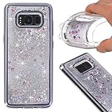 S8 Plus Case,Galaxy S8 Plus Glitter Case,DAMONDY 3D Moving Stars Bling Liquid Glitter Floating Dynamic Flowing Ultra Clear Soft TPU Case for Samsung Galaxy S8+ Plus 2017 -sliver