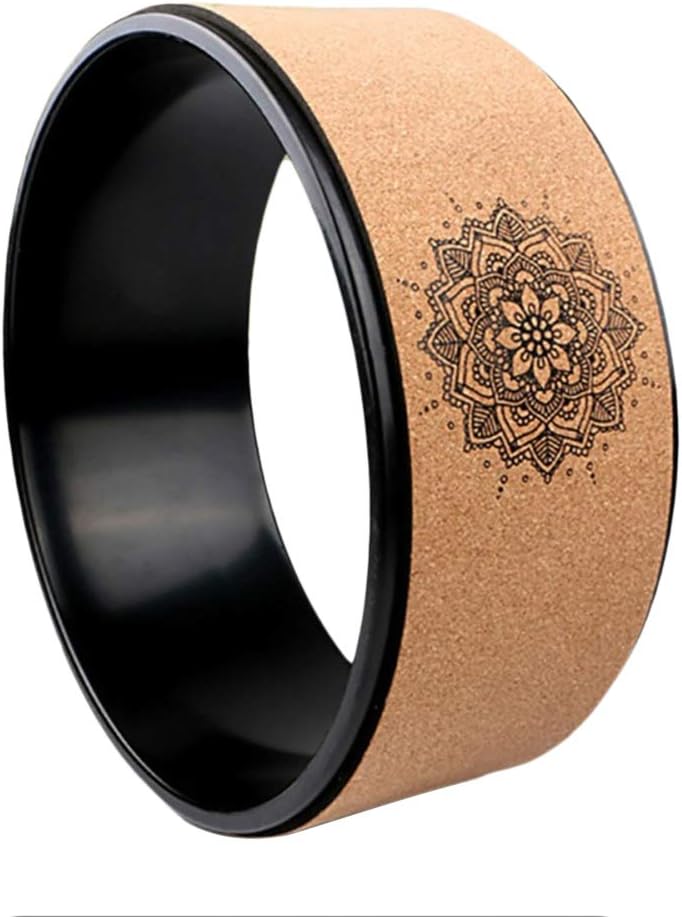 Swakom Natural Cork Yoga Wheel | Extra strong, natural cork, Dharma wheel, environmentally friendly more intense stretching, improves posture