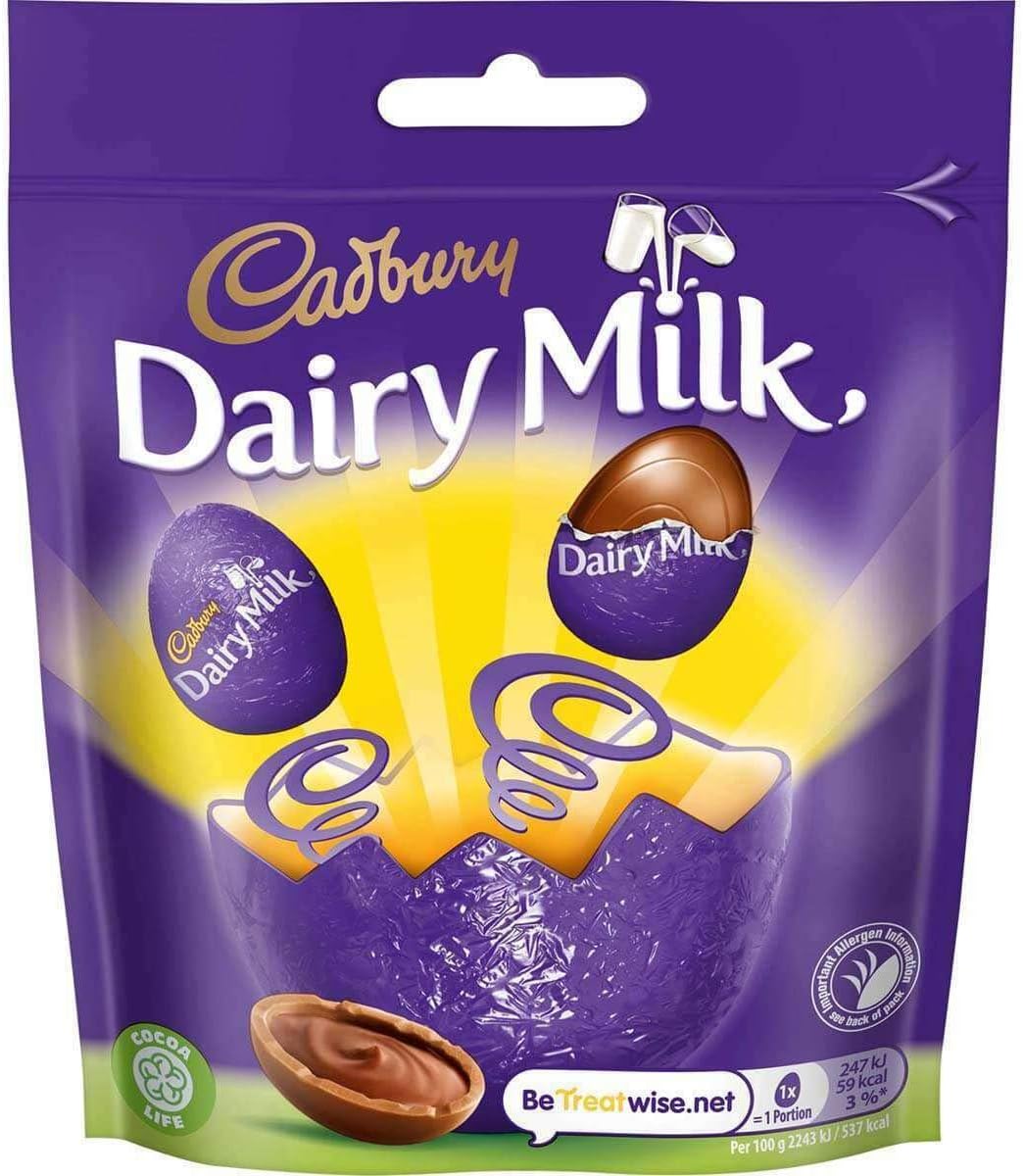 Mini Eggs Cadbury,Galaxy,Kinder, Oreo, Creme Twists, Enchanted,Multi Pack Offers (Cadbury Dairy Milk, 1 Pack)