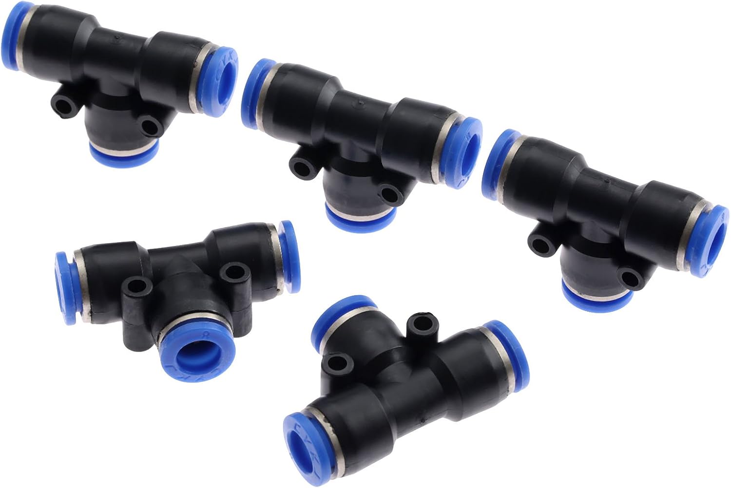 5pcs Water Hose Quick Connect T-Junction PE8 Pneumatic Air 3 Way Quick Fittings Connector 8mm Tube Hose