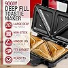 NETTA-Deep-Fill-Toastie-Maker-2-Slice-Sandwich-Toaster-Easy-to-Clean-Extra-Deep-Non-Stick-Plates-Non-Slip-Rubber-Feet-900W-Stainless-Steel-Black NETTA Deep Fill Toastie Maker - 2 Slice Sandwich Toaster - Easy to Clean - Extra Deep Non-Stick Plates - Non-Slip Rubber…