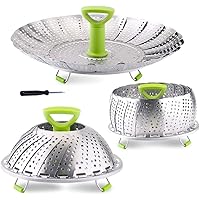 Vegetable Steamer Basket, Stainless Steel Folding Steamer Basket Insert for Veggie Fish Seafood Cooking, Expandable to…